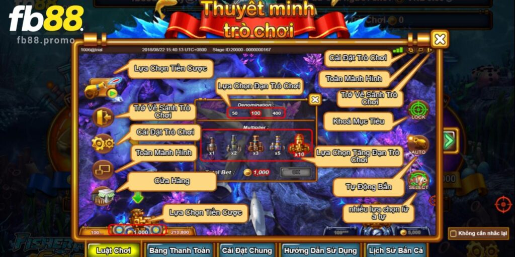 Hiểu kỹ luật chơi bắn cá tại nhà cái Fb88