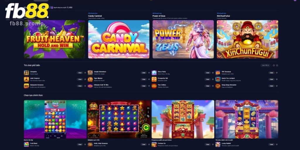 Chơi 10 Slots Nhận Thưởng Hàng Ngàn Tỷ Đồng Hấp Dẫn 1 Sảnh game 10 Slots Fb88 vô vàn game hấp dẫn